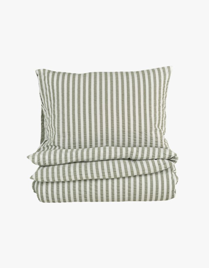 Krepp sengesett olivengrønn - 140x200 cm olivengrønn - 1