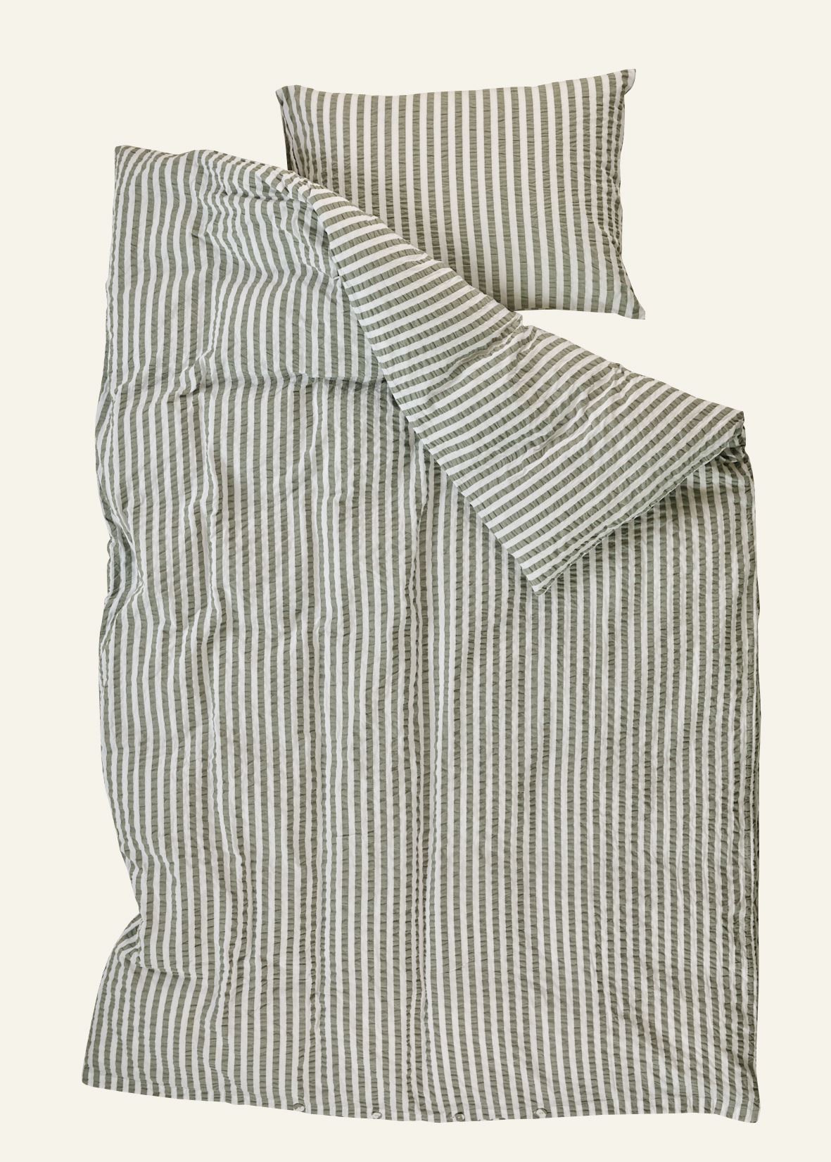 Krepp sengesett olivengrønn - 4