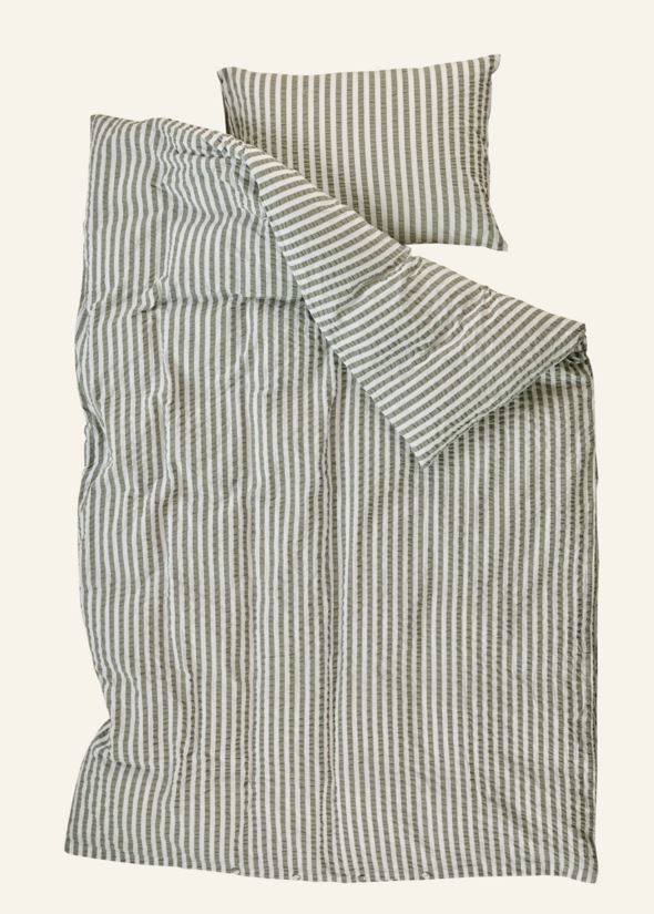 Krepp sengesett olivengrønn - 4