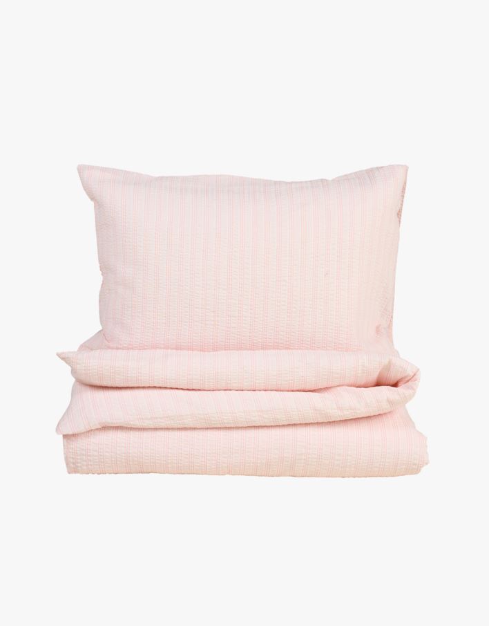 Krepp sengesett rosa - 200x220+50x70 cm rosa - 1
