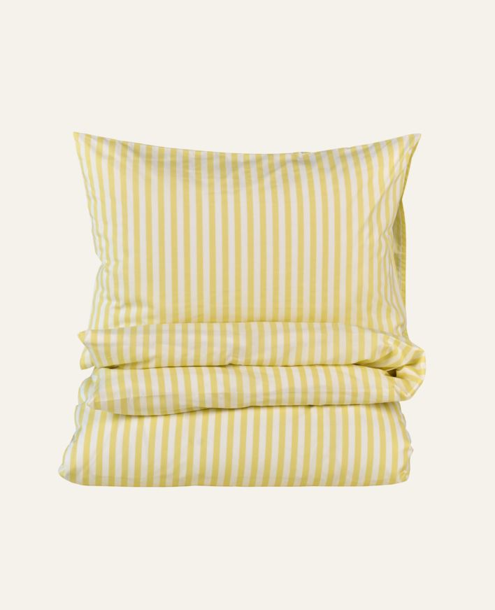 Bomull sengesett lys gul - 140x220 cm/50x70 cm lys gul - 1