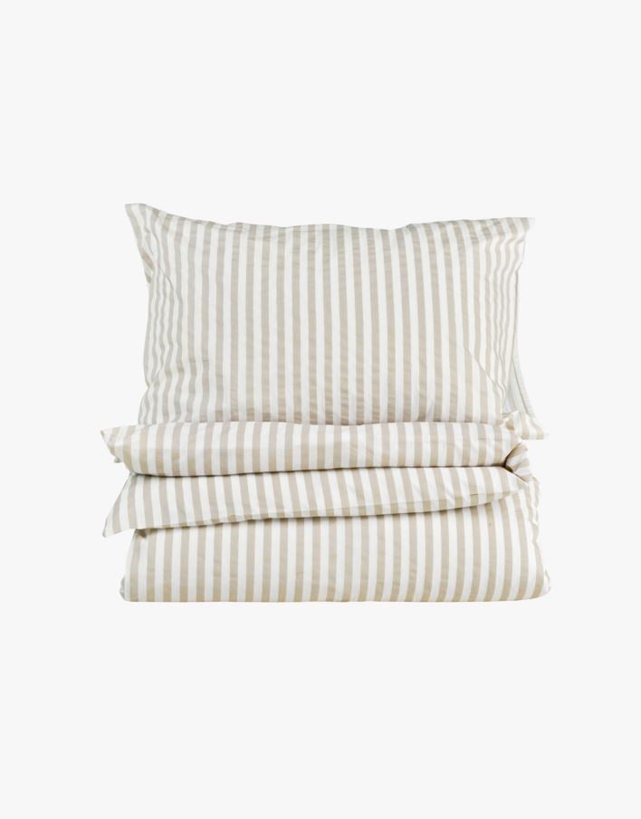 Bomull sengesett beige - 140x200 cm beige - 1