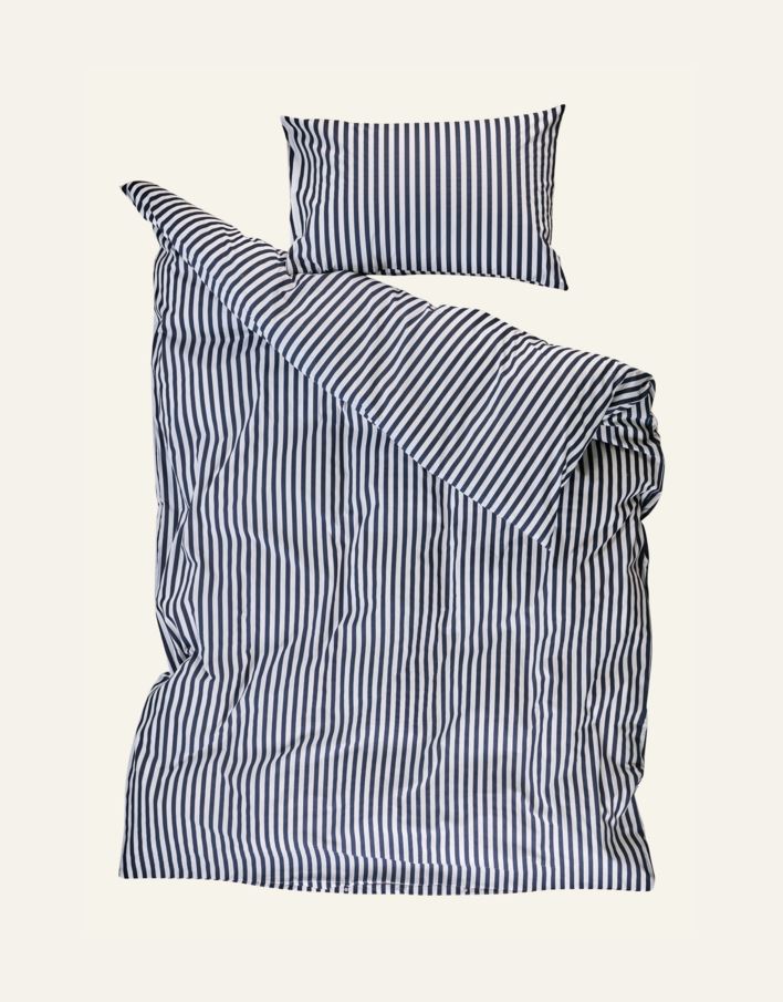 Bomull sengesett marineblå - 2