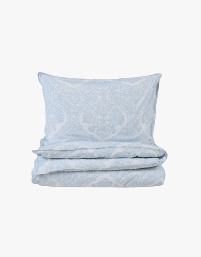 Bomull sengesett lys blå - 140x200 cm lys blå - 1