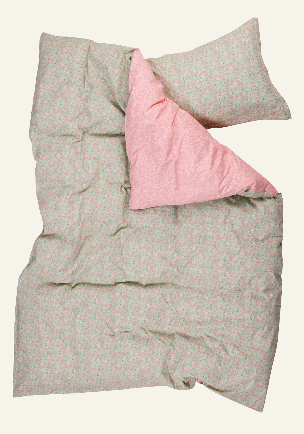 Percale sengesett korall - 140x220 cm korall - 1