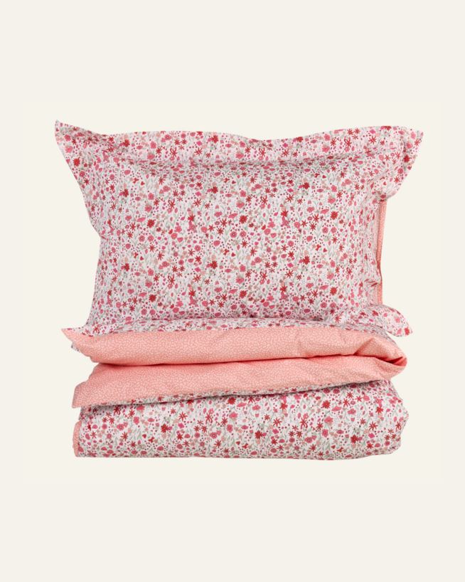 Percale sengesett korall - 140x200 cm korall - 1