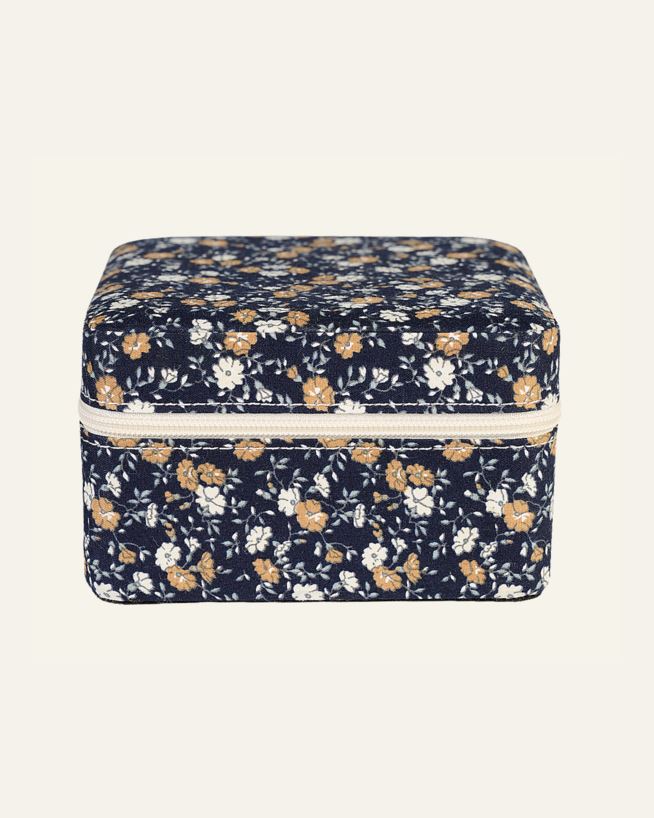 Smykkeskrin m/glidelås mørk blå - 11x11 cm mørk blå - 1