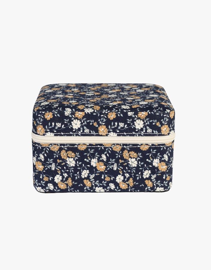 Smykkeskrin m/glidelås mørk blå - 11x11 cm mørk blå - 1