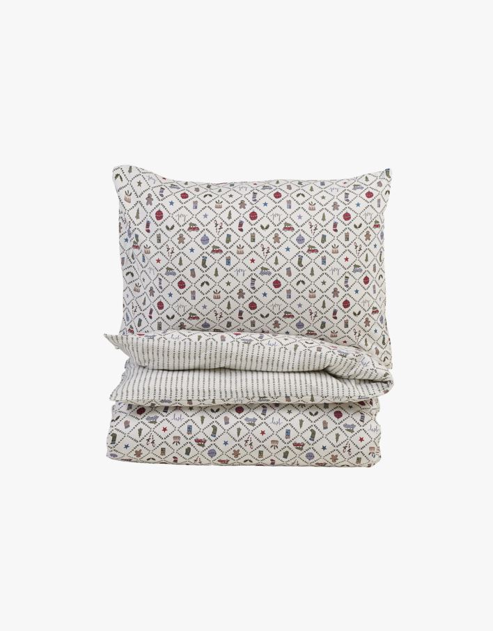 Flanell sengesett grønn - 140x200+50x70 cm grønn - 1