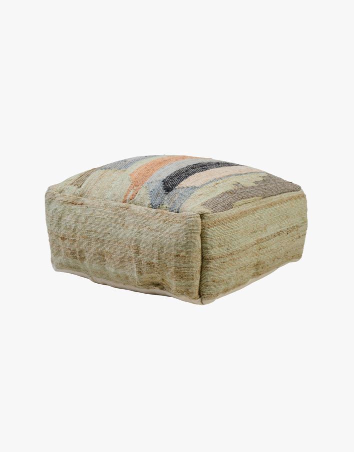 Puff multi grønn - 55x55x22 cm multi grønn - 1