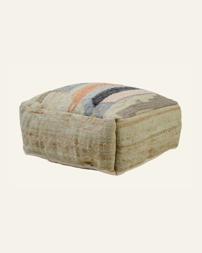 Puff multi grønn - 55x55x22 cm multi grønn - 1