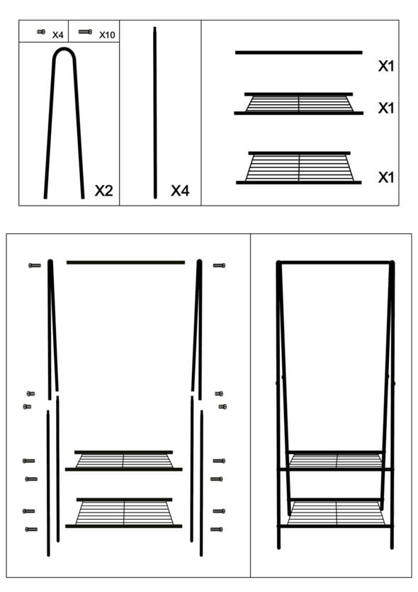 Klesstativ svart - 5