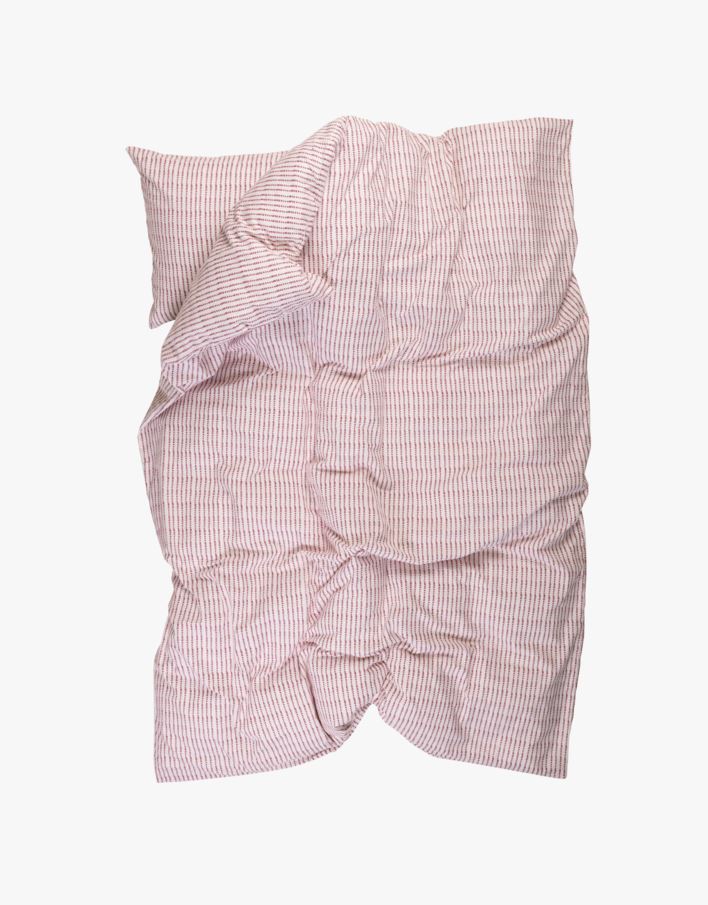 Flanell sengesett rød - 140x200+50x70 cm rød - 1