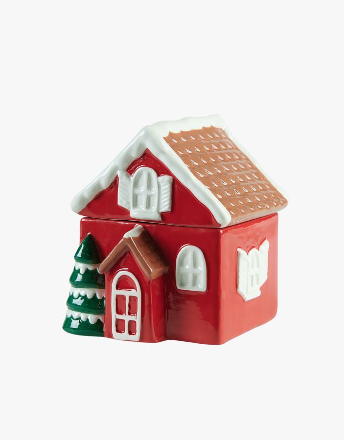 Krukke m/lokk rød - 10x10,5x12,5 cm rød - 1