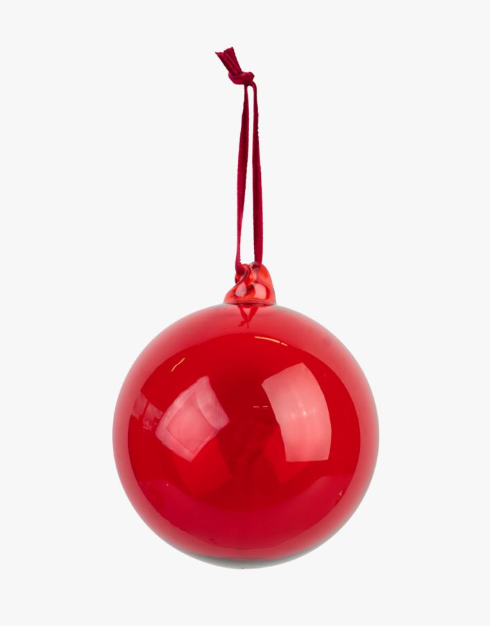 Julekule mørk rød - ø8 cm mørk rød - 1