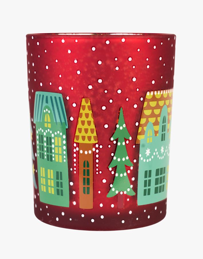 Telysholder multi rød - 10x10x12,5 cm multi rød - 1