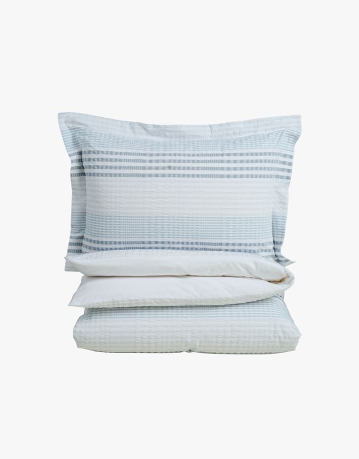 Krepp sengesett lys blå - 140x200+50x70 cm lys blå - 1