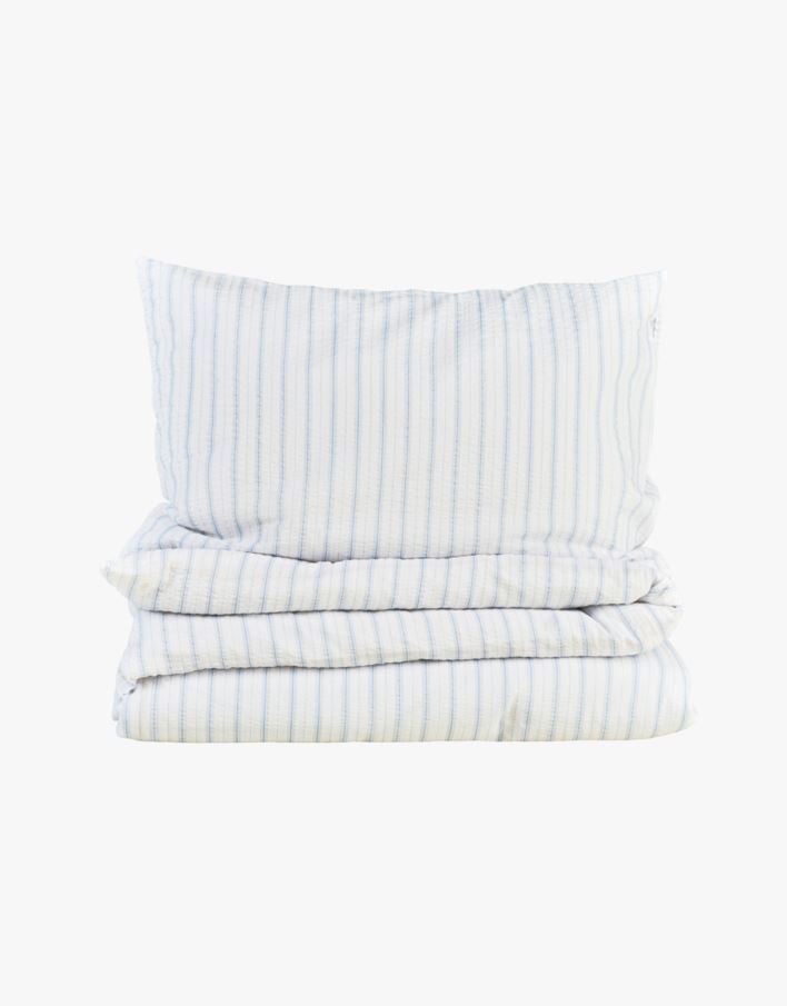 Krepp sengesett lys blå - 140x200 cm lys blå - 1