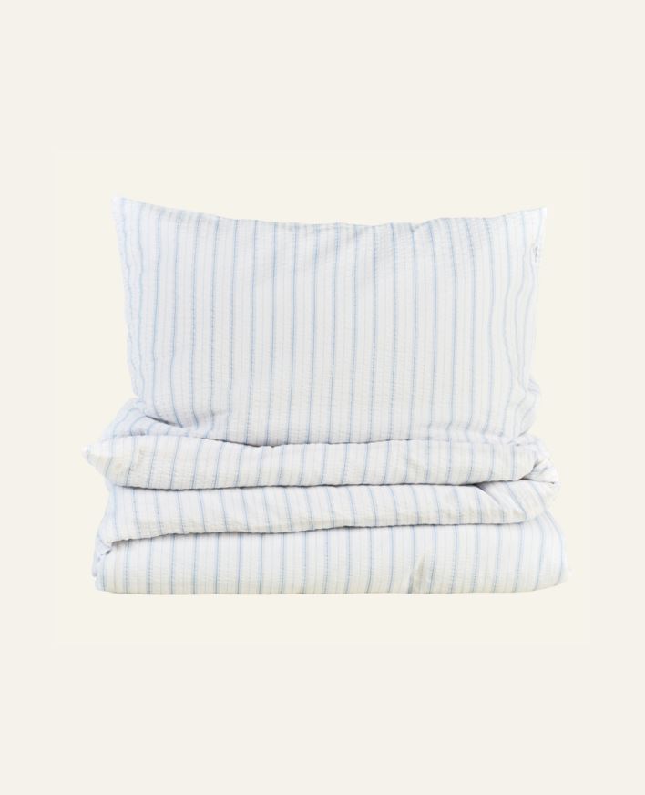 Krepp sengesett lys blå - 200x220 cm/50x70 cm lys blå - 1