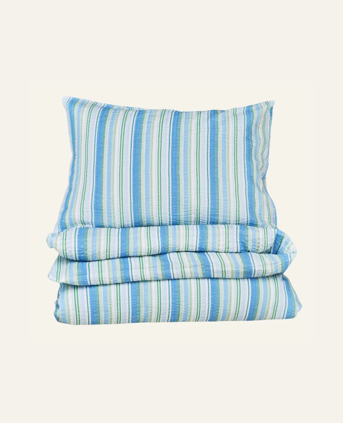 Krepp sengesett multi blå - 140x200+50x70 cm multi blå - 1