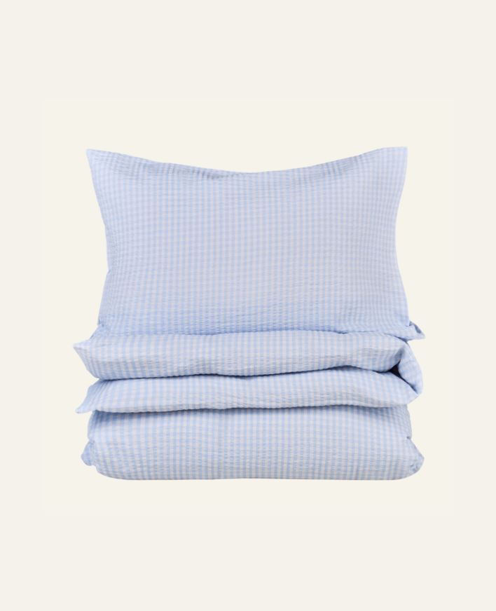 Krepp sengesett lys blå - 140x220 cm/50x70 cm lys blå - 1