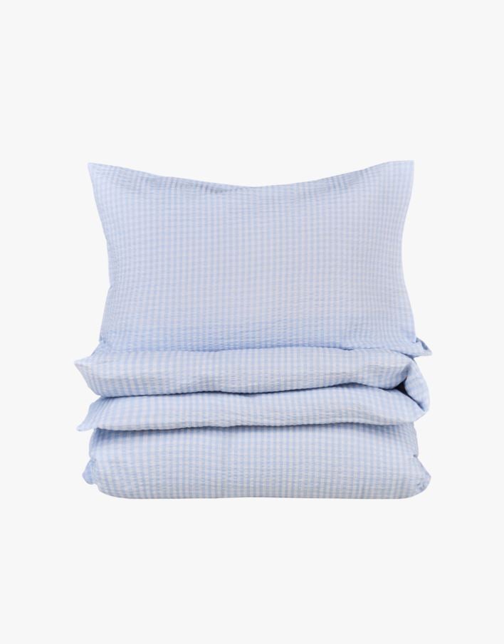 Krepp sengesett lys blå - 140x200 cm lys blå - 1