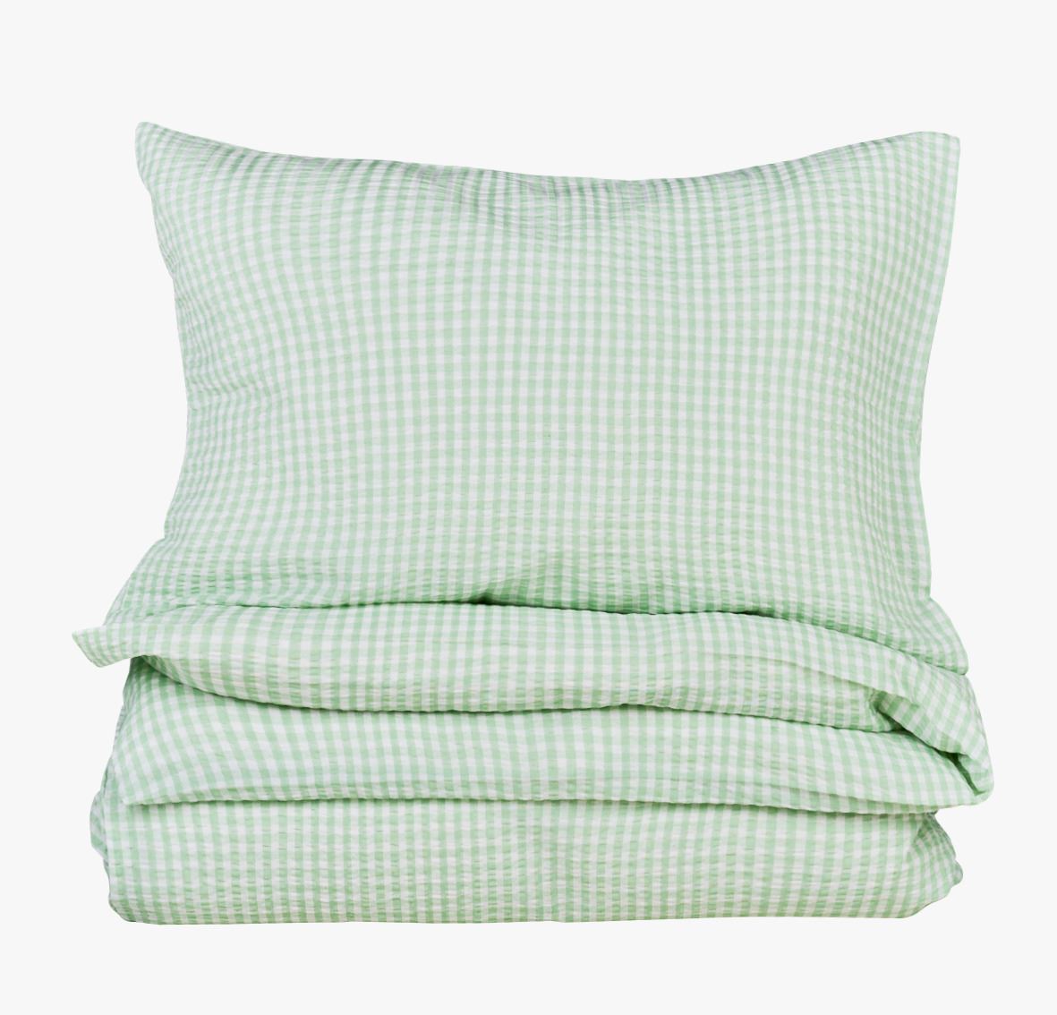 Krepp sengesett grønn - 140x200 cm/50x70 cm grønn - 1