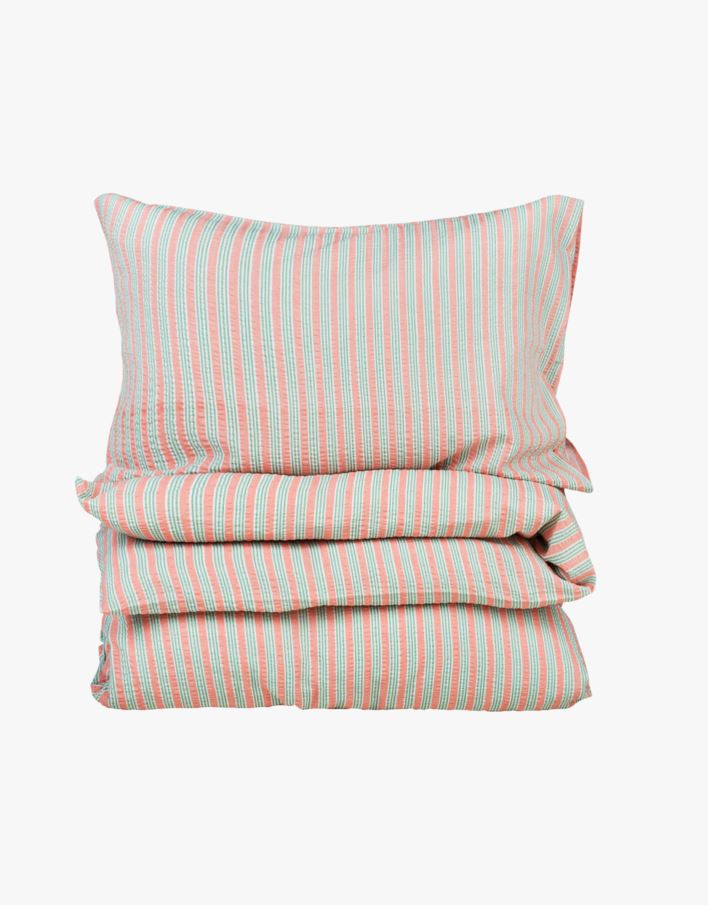 Krepp sengesett multi rød - 140x200+50x70 cm multi rød - 1