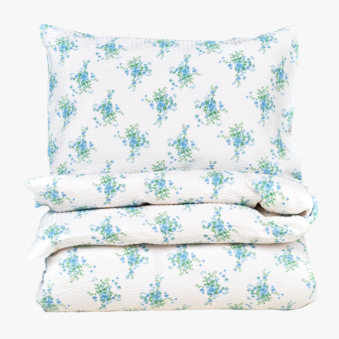 Krepp sengesett multi blå - 140x200+50x70 cm multi blå - 1