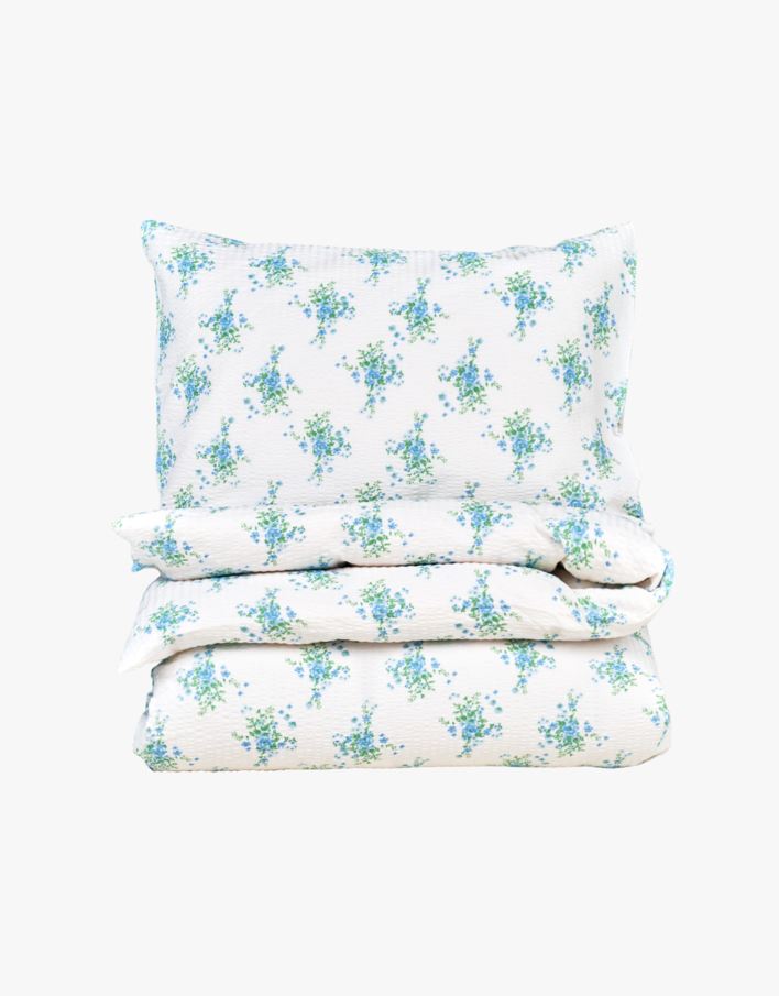 Krepp sengesett multi blå - 140x200+50x70 cm multi blå - 1