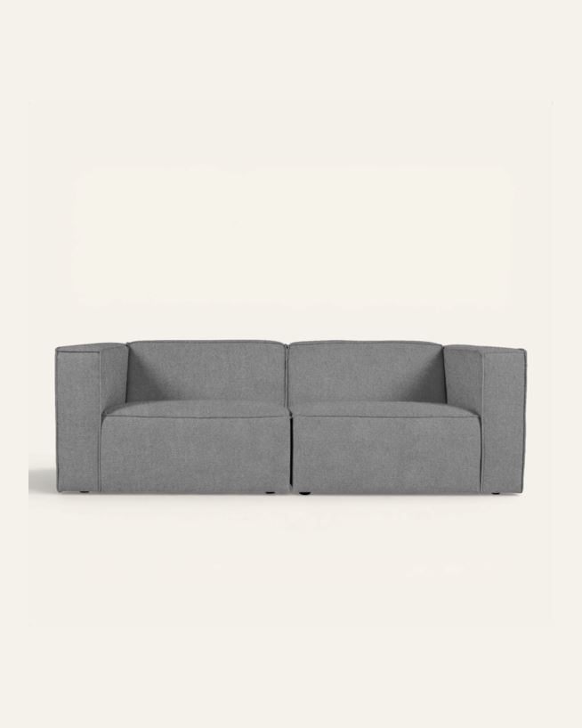 Modulsofa 2 deler armlene grå - 220x93x73 cm grå - 1
