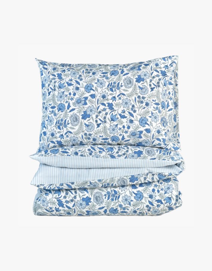 Bomull sengesett blå - 140x200 cm blå - 1