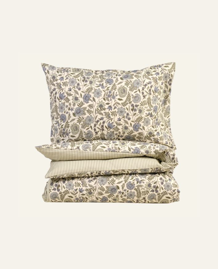 Bomull sengesett olivengrønn - 140x200 cm olivengrønn - 1