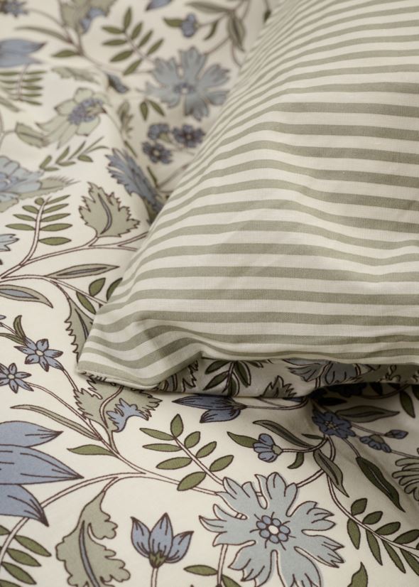 Bomull sengesett olivengrønn - 5