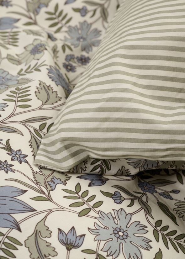 Bomull sengesett olivengrønn - 5