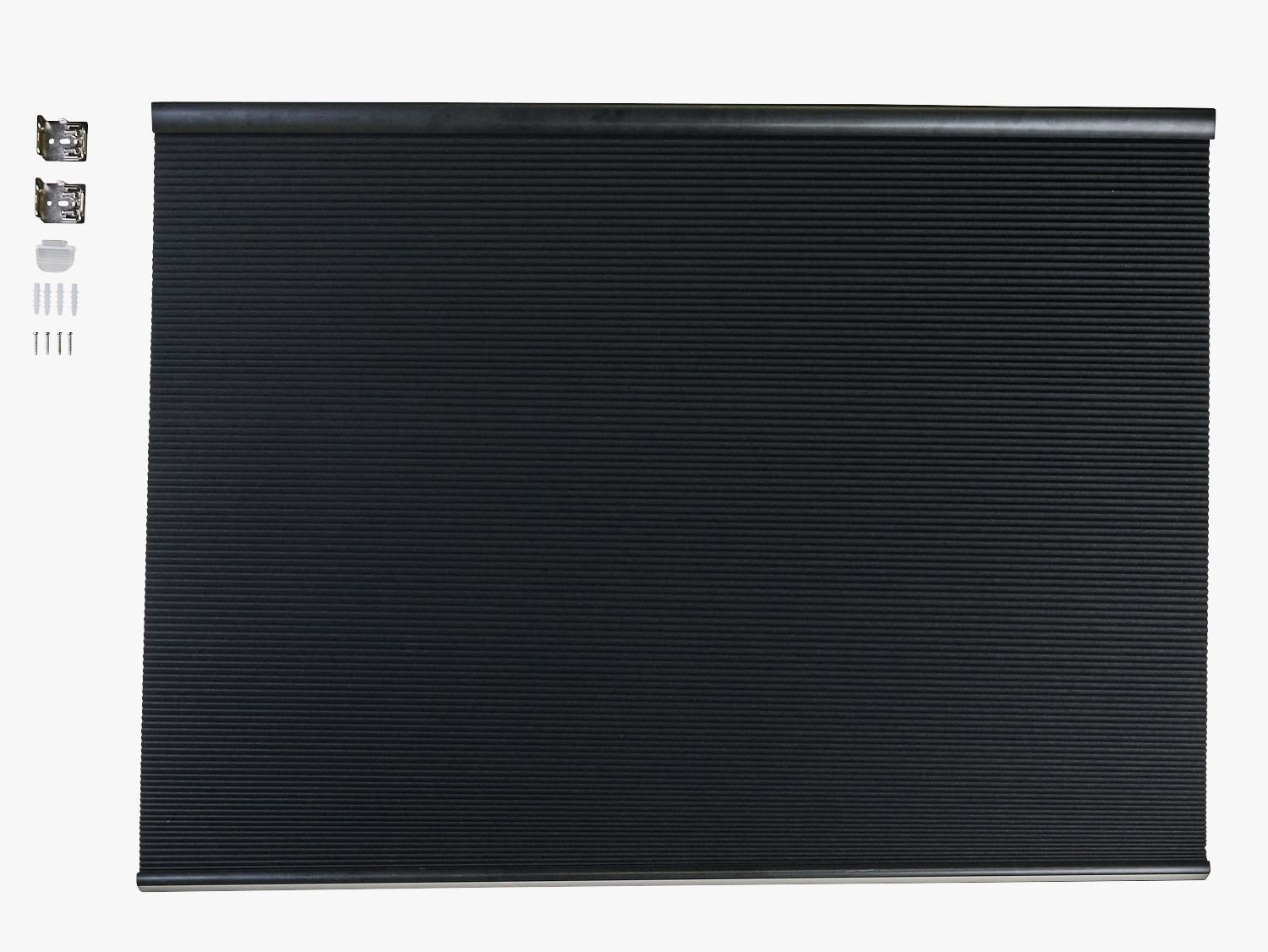 Lystett dobbel plisségardin svart - 2