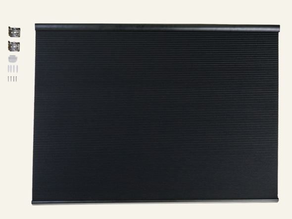 Lystett dobbel plisségardin svart - 2