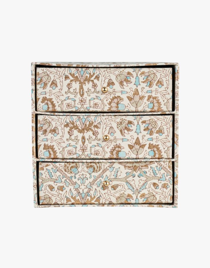 Dokumentboks a4 med 3 skuffer multi beige - 23x23x23 cm multi beige - 1