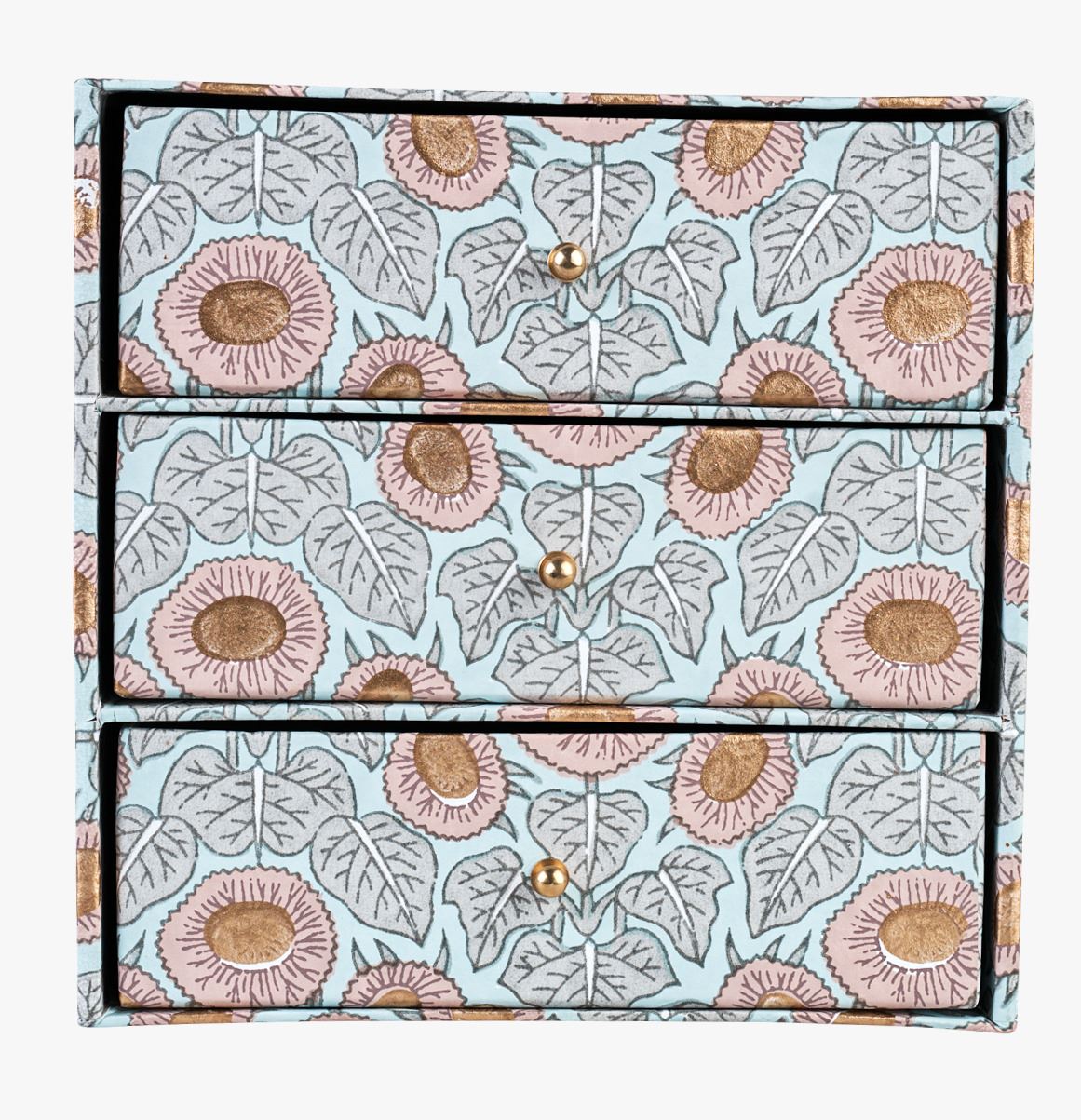 Dokumentboks a4 med 3 skuffer multi blå - 23x23x23 cm multi blå - 1