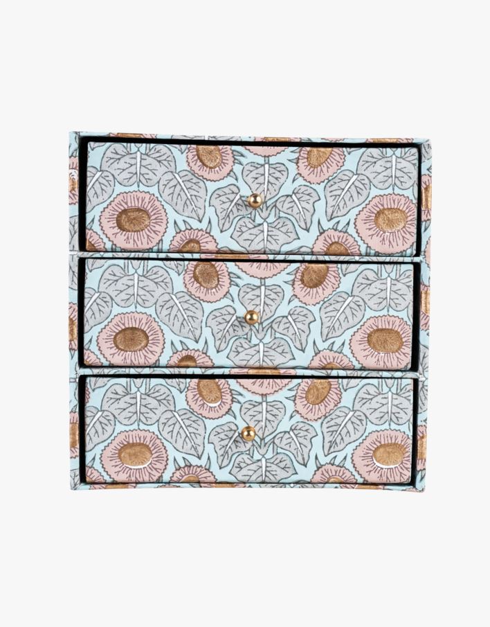 Dokumentboks a4 med 3 skuffer multi blå - 23x23x23 cm multi blå - 1