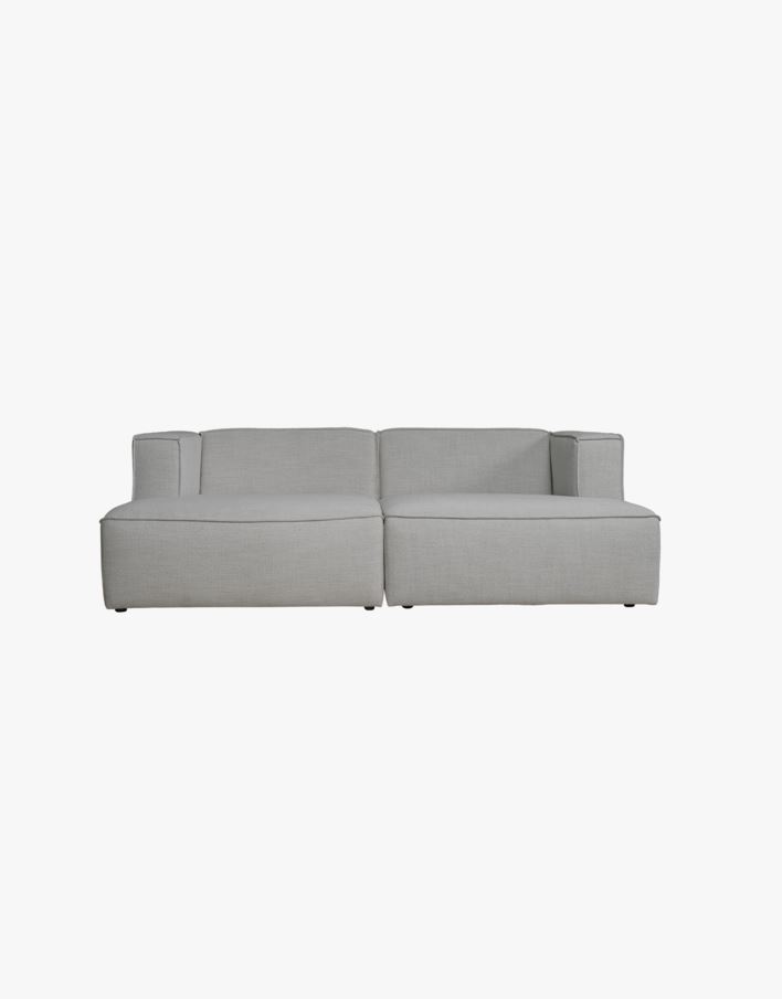 Modulsofa 2 deler m/sjeselong grå - 154x73x228 cm grå - 1