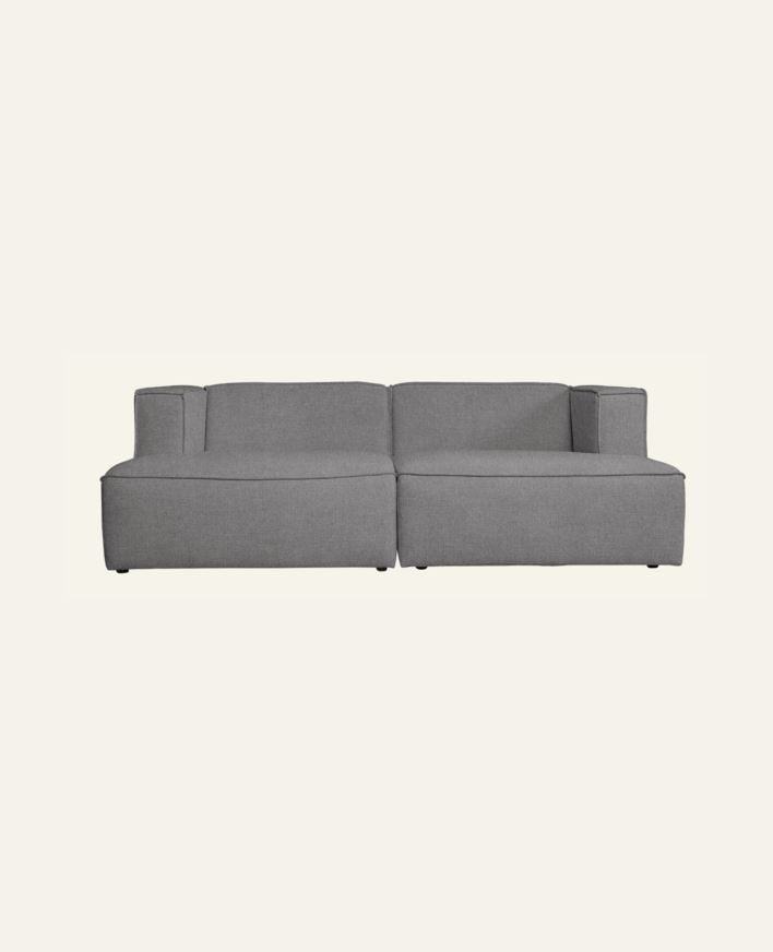 Modulsofa 2 deler m/sjeselong grå - 228x154x73 cm grå - 1