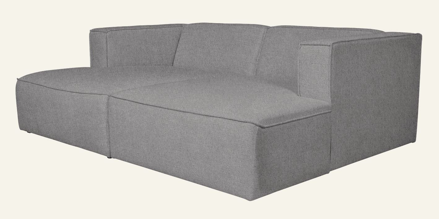 Modulsofa 2 deler m/sjeselong grå - 3