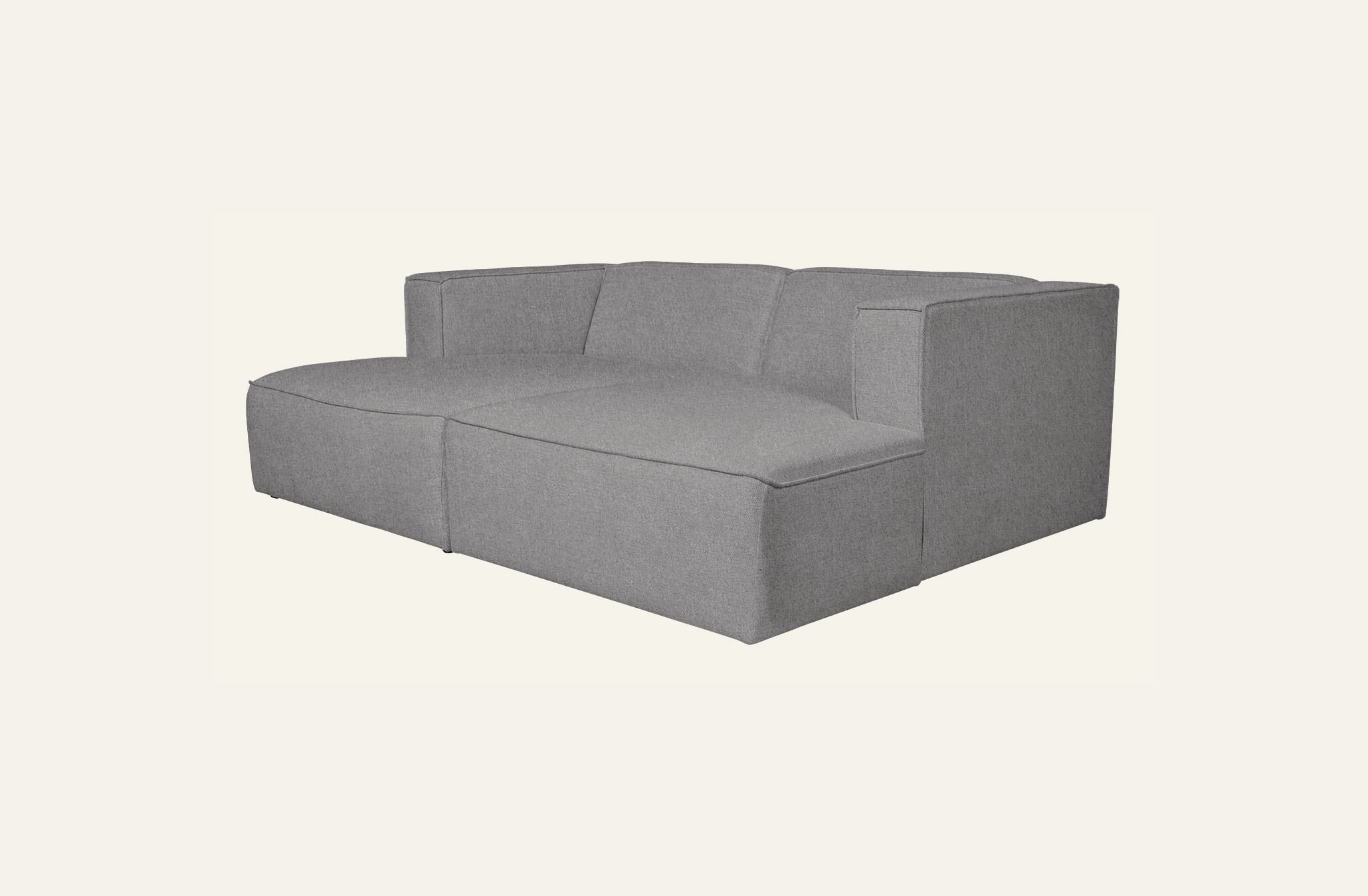 Modulsofa 2 deler m/sjeselong grå - 3