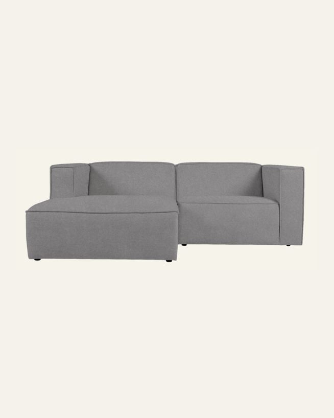Modulsofa 2 deler sjeselong venstre grå - 224x154x73 cm grå - 1