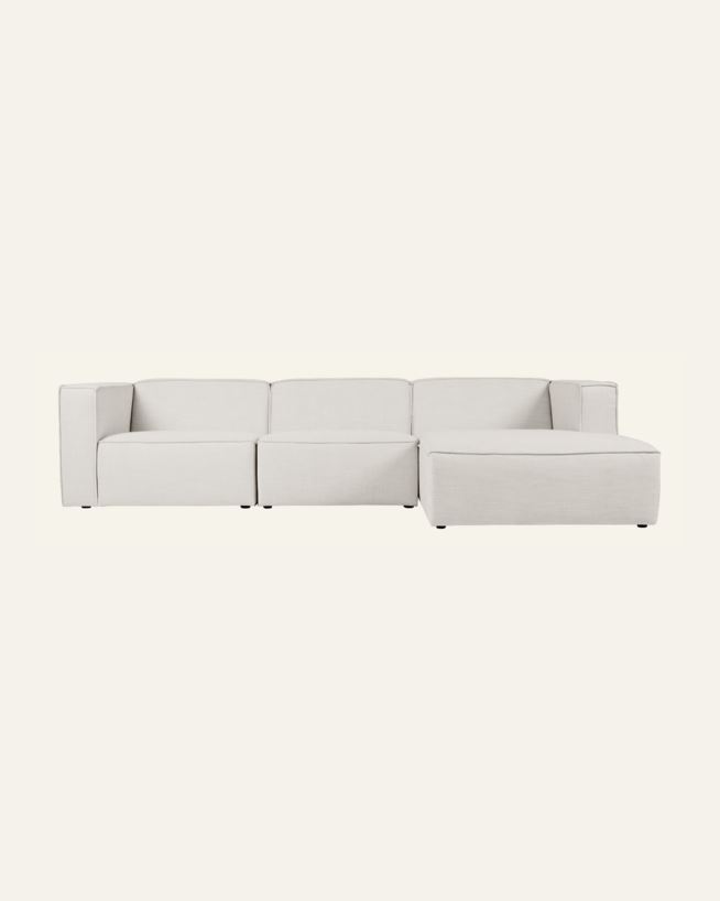 Modulsofa 3 deler sjeselong høyre natur - 314x154x73 cm natur - 1
