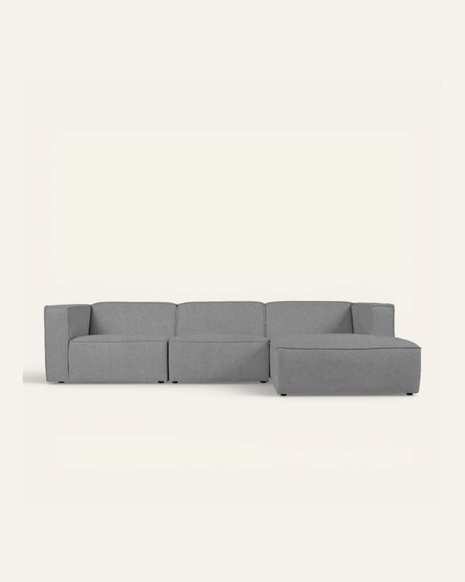 Modulsofa 3 deler sjeselong høyre grå - 314x154x73 cm grå - 1