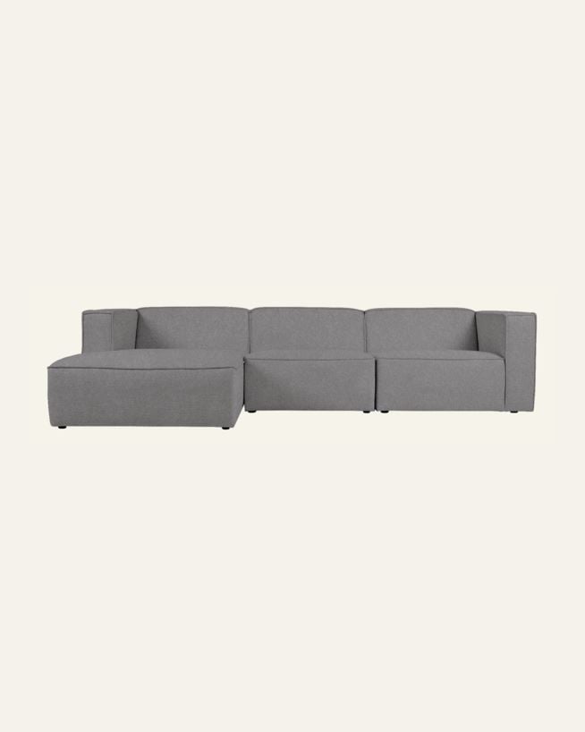 Modulsofa 3 deler sjeselong venstre grå - 314x154x73 cm grå - 1