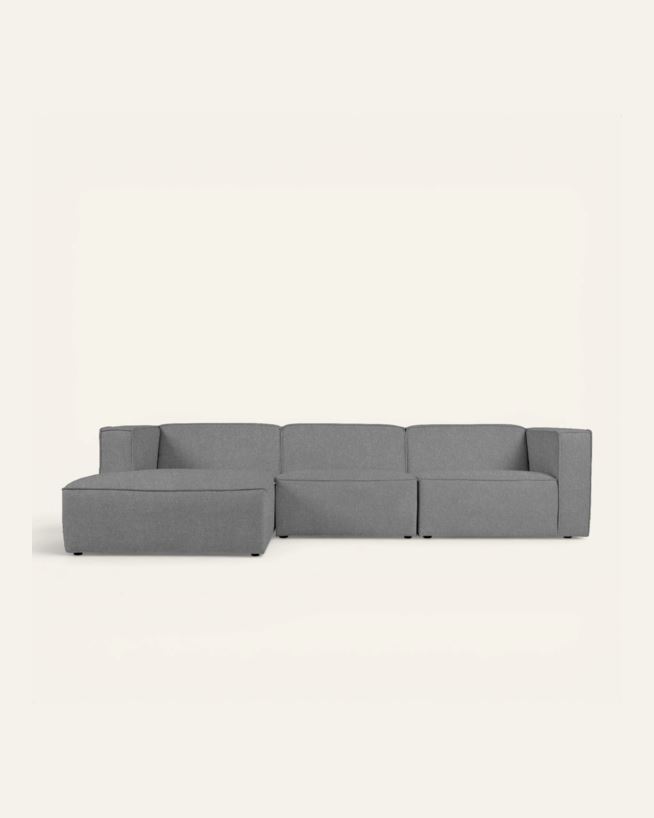 Modulsofa 3 deler sjeselong venstre grå - 314x154x73 cm grå - 1