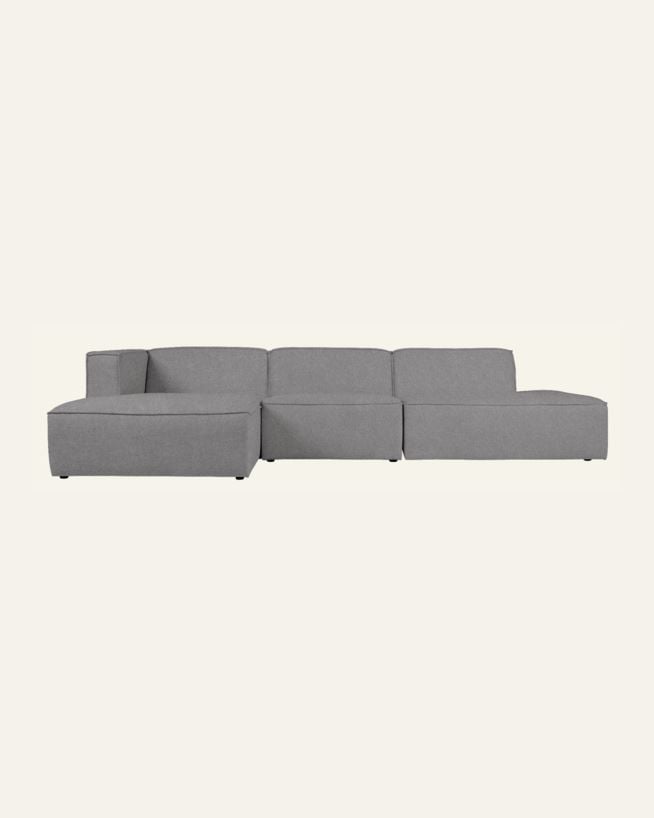 Modulsofa 3 deler åpen ende høyre grå - 338x153x73 cm grå - 1